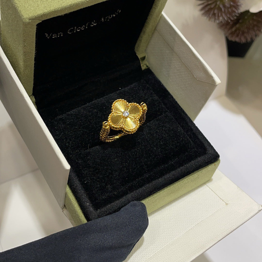 [Solara Jewelry]CLOVER RIVERSIBLE BLUE AGATE RING