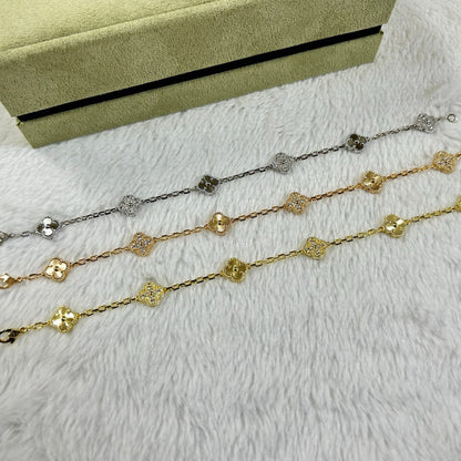 [Solara Jewelry]CLOVER 6 MOTIF DIAMOND LASER BRACELET