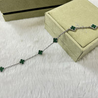 [Solara Jewelry]CLOVER 6 MOTIF MALACHITE BRACELET