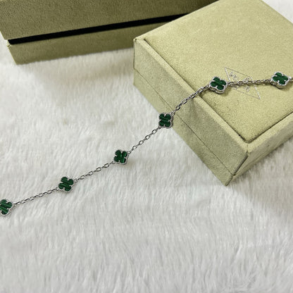 [Solara Jewelry]CLOVER 6 MOTIF MALACHITE BRACELET