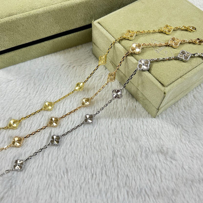 [Solara Jewelry]CLOVER 6 MOTIF DIAMOND BRACELET