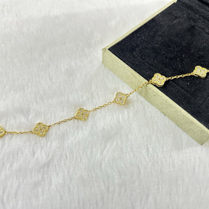 [Solara Jewelry]CLOVER 6 MOTIF DIAMOND BRACELET
