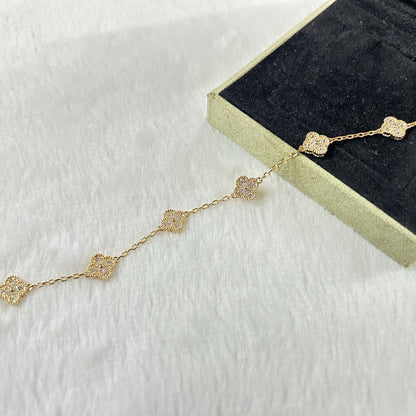 [Solara Jewelry]CLOVER 6 MOTIF DIAMOND BRACELET