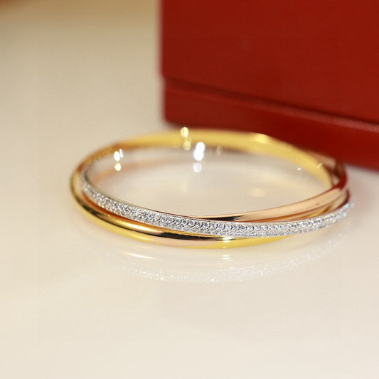 [Solara Jewelry]TRINITY TRICOLORED GOLD THREE-RING BRACELET