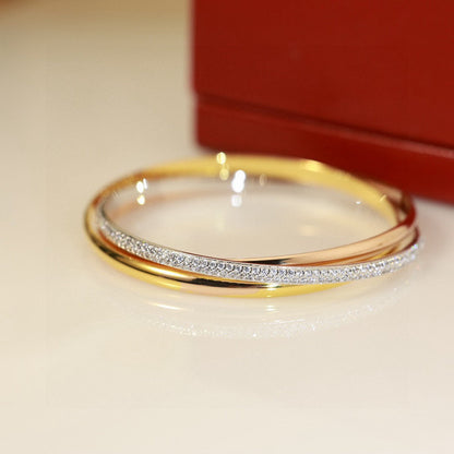 [Solara Jewelry]TRINITY TRICOLORED GOLD THREE-RING BRACELET