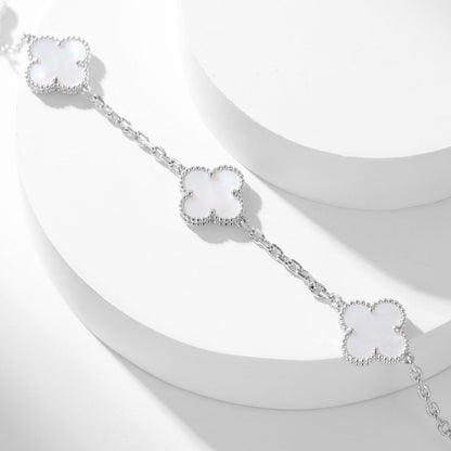 [Solara Jewelry]CLOVERS THE 10-MOTIFS WHITE MOTHER OF PEARL NECKLACE