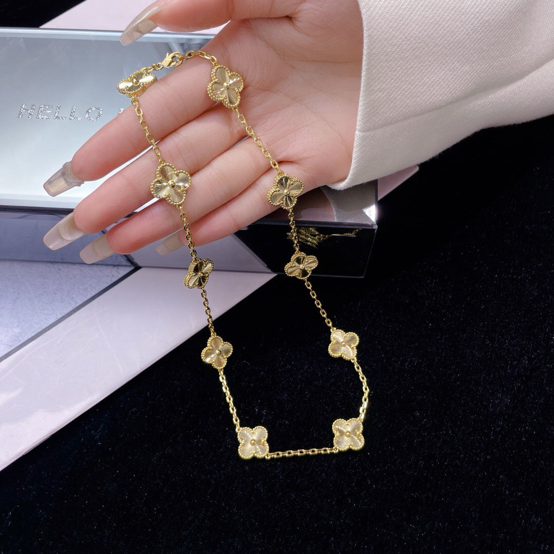 [Solara Jewelry]CLOVERS THE 10-MOTIFS LASER NECKLACE