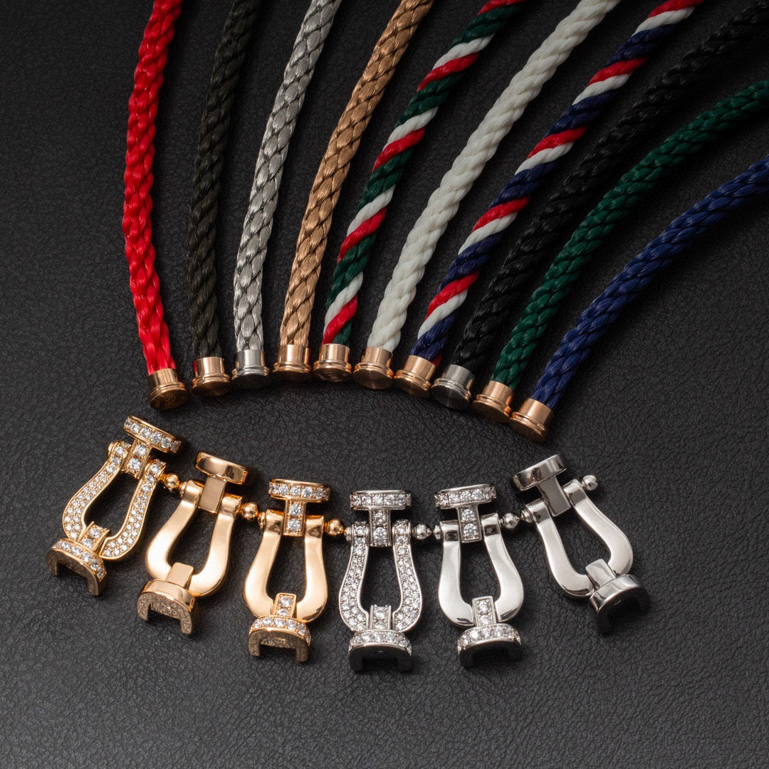 [Solara Jewelry]FORCE LARGE HORSESHOE FULL DIAMOND BRACELET SILVER