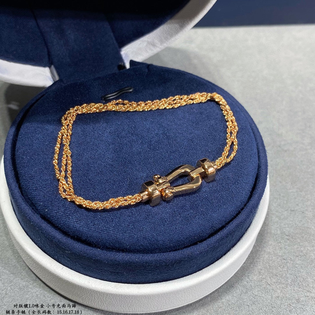 [Solara Jewelry]FORCE SMALL HORSESHOE  DIAMOND CHAIN ROPE BRACELET