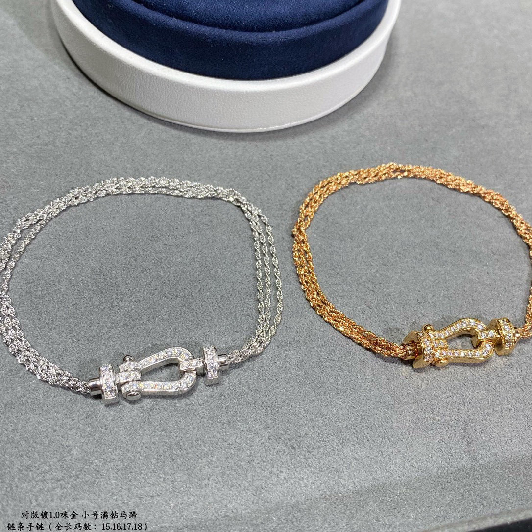 [Solara Jewelry]FORCE SMALL HORSESHOE  DIAMOND CHAIN ROPE BRACELET