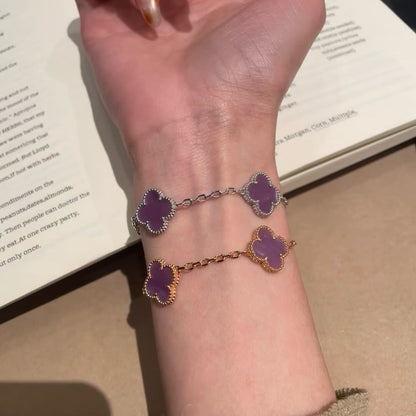 [Solara Jewelry]CLOVER  5 MOTIFS  PURPLE VIOLET BRACELET
