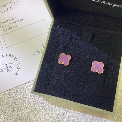 [Solara Jewelry]CLOVER MINI 9.5MM  PURPLE VIOLET EARRINGS