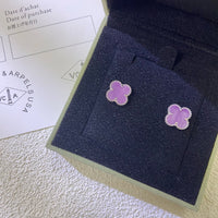 [Solara Jewelry]CLOVER MINI 9.5MM  PURPLE VIOLET EARRINGS