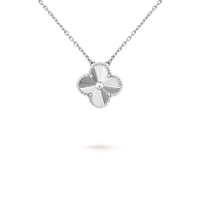 [Solara Jewelry]CLOVER 15MM LASER NECKLACE SILVER