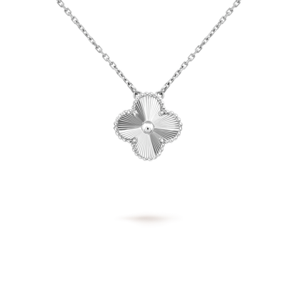 [Solara Jewelry]CLOVER 15MM LASER NECKLACE SILVER
