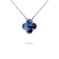 [Solara Jewelry]CLOVER 15MM PIETERSITE NECKLACE SILVER