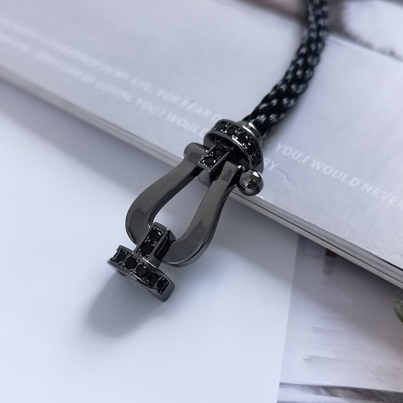 [Solara Jewelry]FORCE LARGE SERIES HORSESHOE BLACK SAMURAI BRACELET