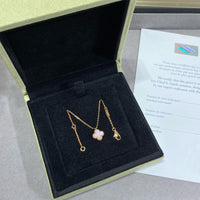 [Solara Jewelry]CLOVER 15MM PINK MOTHER-OF-PEARL SINGLE FLOWER NECKLACE