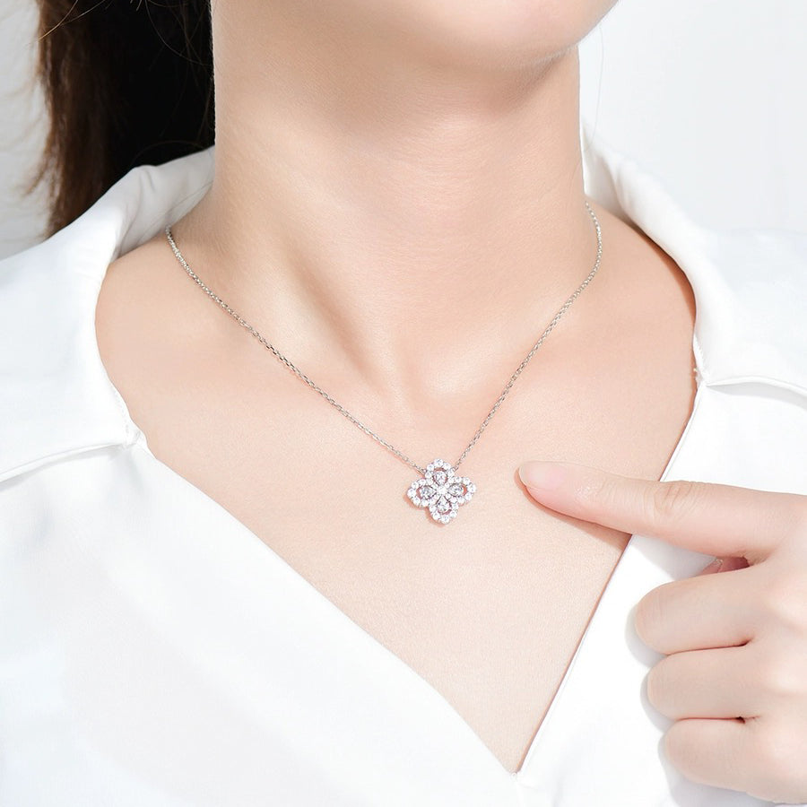 [Solara Jewelry]LOOP NECKLACE FULL MOTIF DIAMOND 16MM MULTIPLE COLORS
