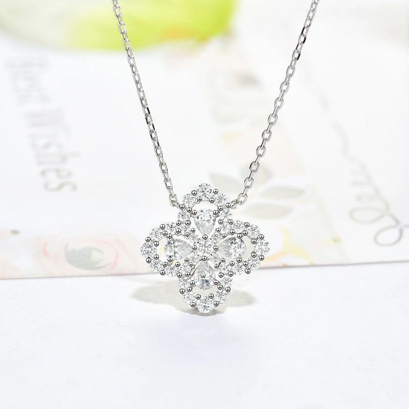 [Solara Jewelry]LOOP NECKLACE FULL MOTIF DIAMOND 16MM MULTIPLE COLORS