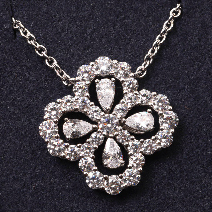[Solara Jewelry]LOOP NECKLACE FULL MOTIF DIAMOND 16MM MULTIPLE COLORS
