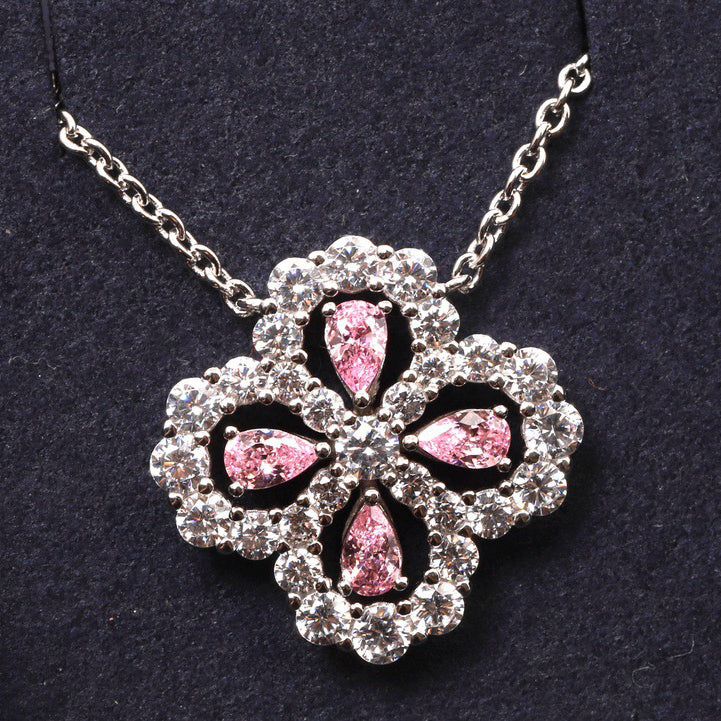 [Solara Jewelry]LOOP NECKLACE FULL MOTIF DIAMOND 16MM MULTIPLE COLORS