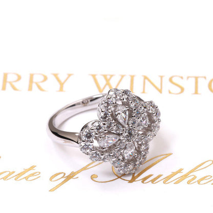 [Solara Jewelry]LOOP RING FULL MOTIF DIAMOND 16MM SILVE