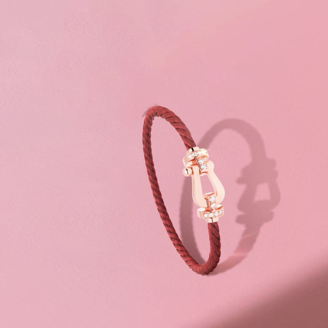 [Solara Jewelry]FORCE 10 HALF DIAMOND PINK GOLD RED CORDERI LARGE AND MEDIUM MODEL