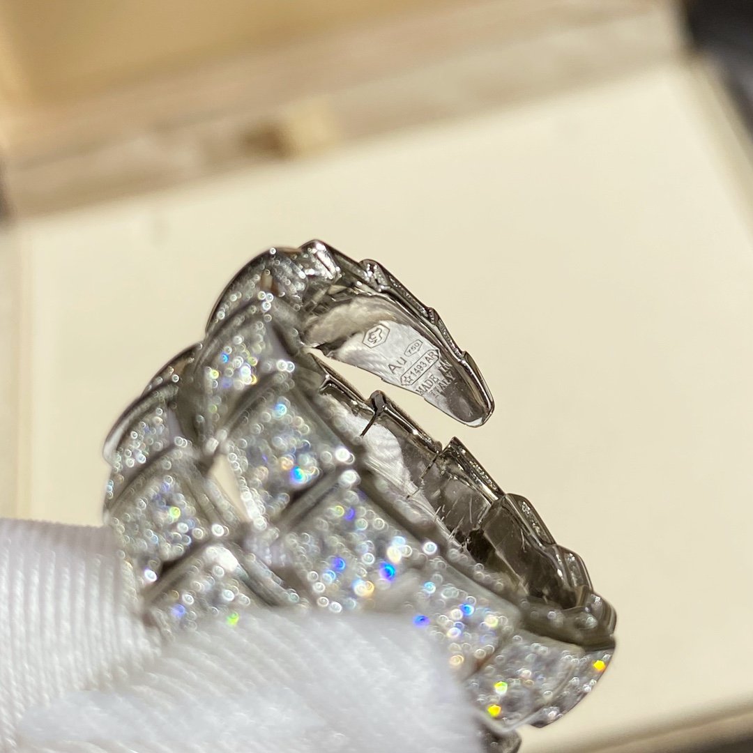 [Solara Jewelry]SERPENTI DOUBLE RING SILVER DIAMOND PAVED