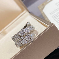[Solara Jewelry]SERPENTI DOUBLE RING SILVER DIAMOND PAVED