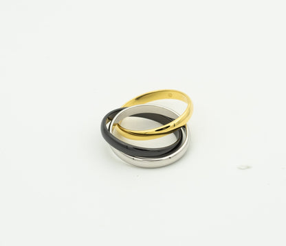 [Solara Jewelry]TRINITY RING BLACK GOLD SILVER