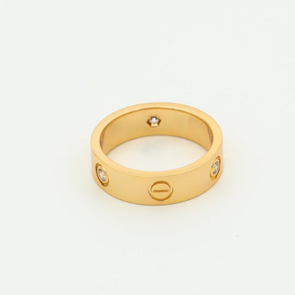 [Solara Jewelry]LOVE RING 5.5MM 3 DIAMONDS PINK GOLD