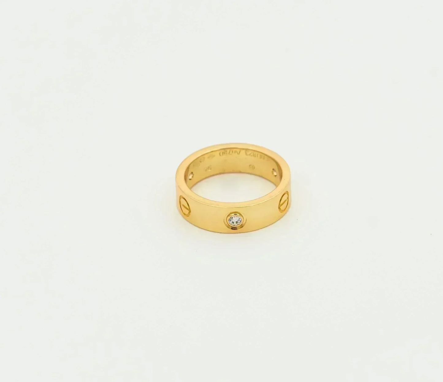 [Solara Jewelry]LOVE RING 5.5MM 3 DIAMONDS GOLD