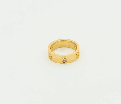 [Solara Jewelry]LOVE RING 5.5MM 3 DIAMONDS GOLD