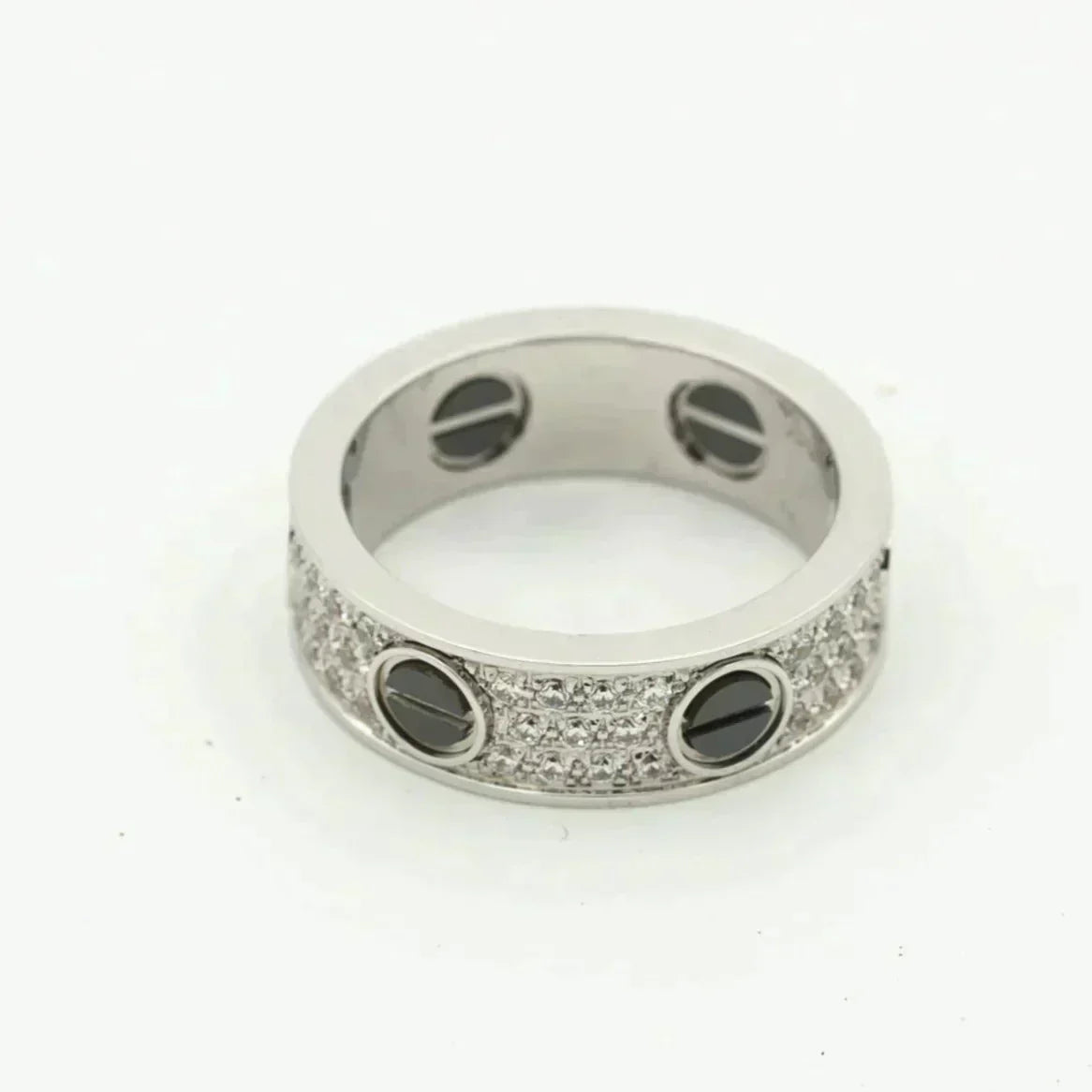 [Solara Jewelry]LOVE RING 5.5MM DIAMONDS PAVED CERAMIC
