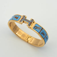 [Solara Jewelry]H PINK GOLD BRACELET BLUE CERAMIC