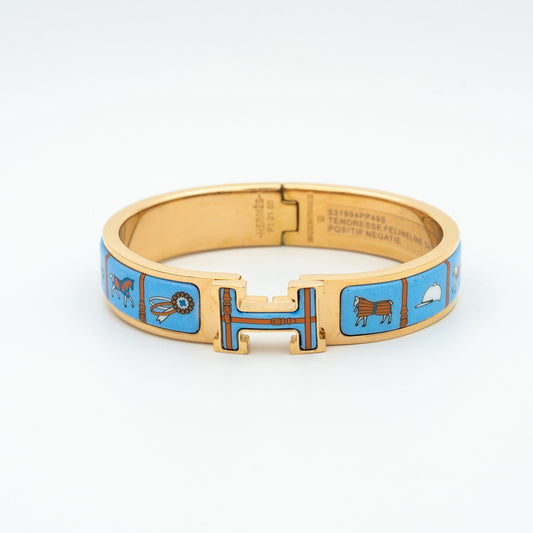 [Solara Jewelry]H PINK GOLD BRACELET BLUE CERAMIC