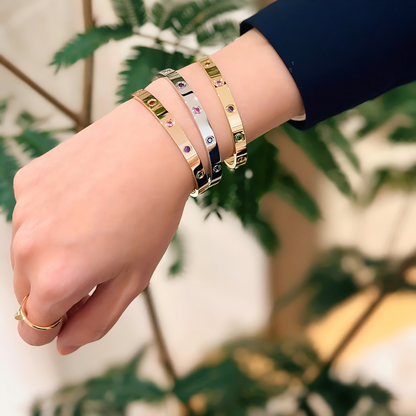 [Solara jewelry]2026 RAINBOW LOVE BRACELET 6.1MM  10 DIAMONDS