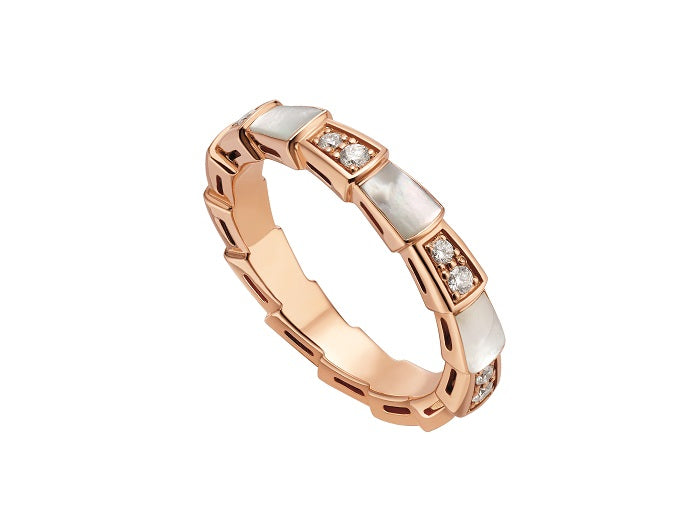 [Solara Jewelry]SERPENTI RING PINK GOLD DIAMOND MOP 3MM