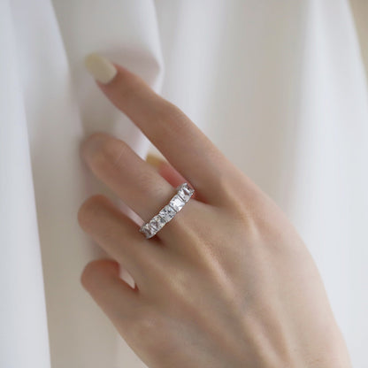 [Solara Jewelry]Elegant Princess Cut Tennis Ring