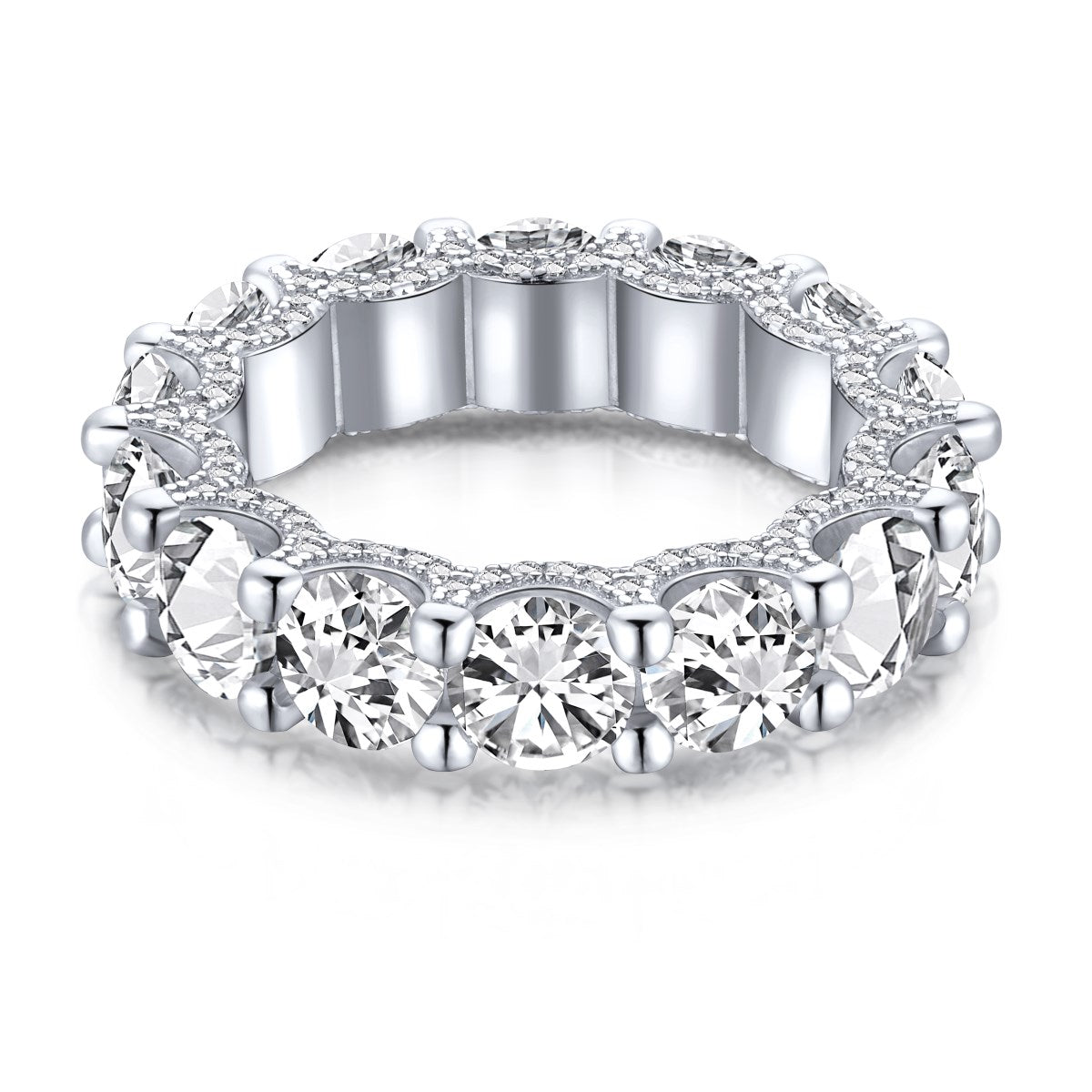 [Solara Jewelry]Gorgeous Round Cut Tennis Ring