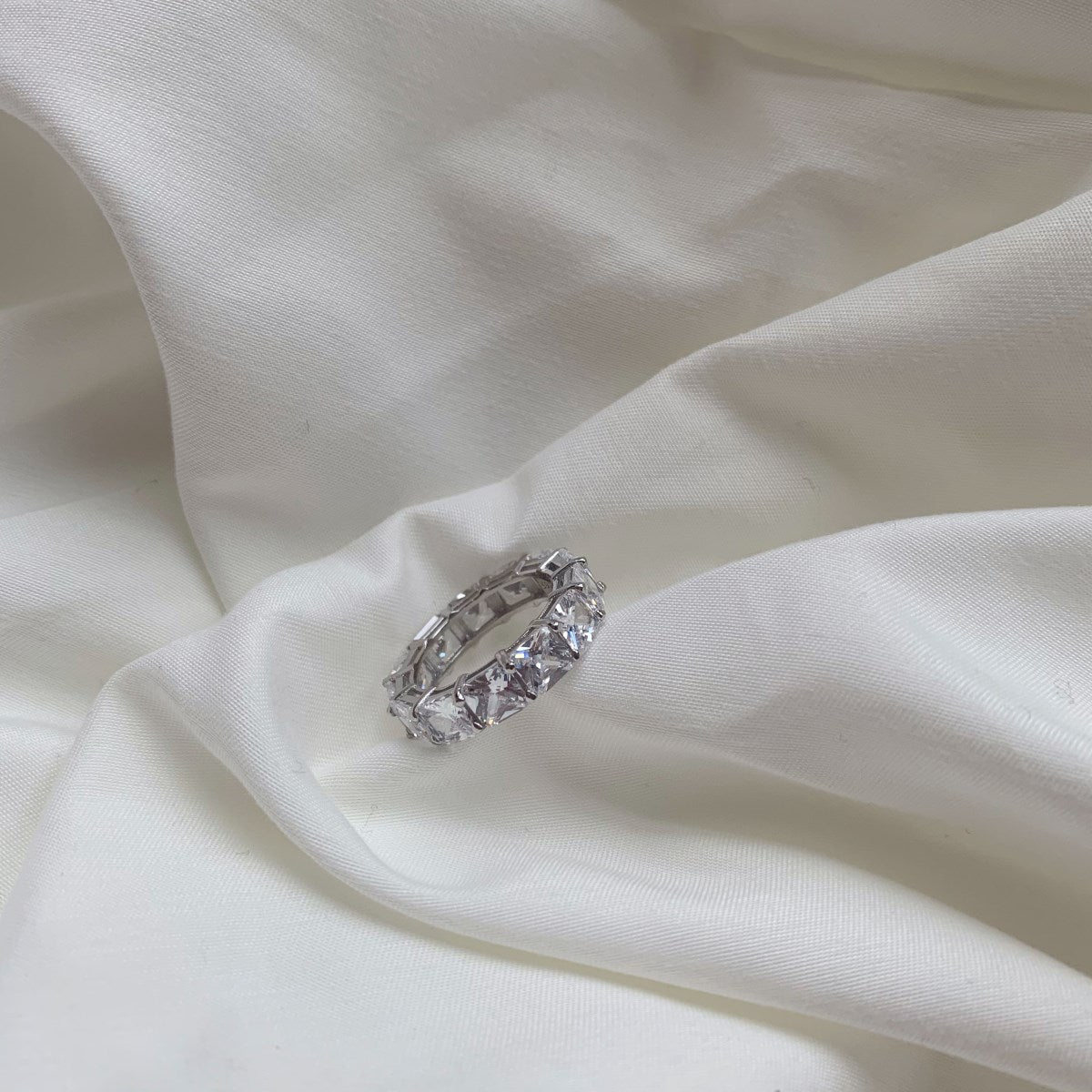 [Solara Jewelry]Elegant Princess Cut Tennis Ring