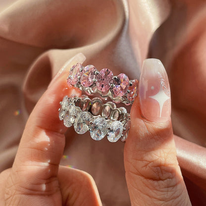 [Solara Jewelry]Dainty Elongated Cushion Cut Tennis Ring