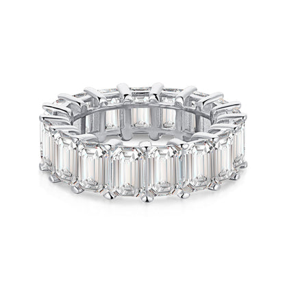 [Solara Jewelry]0.75 Carat Elegant Emerald Cut Tennis Ring
