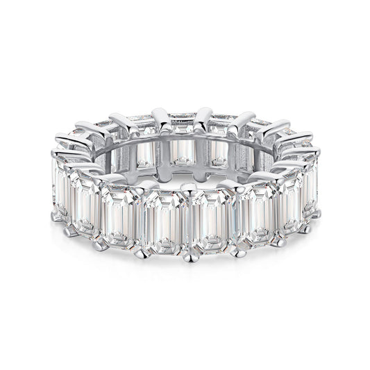 [Solara Jewelry]0.75 Carat Elegant Emerald Cut Tennis Ring