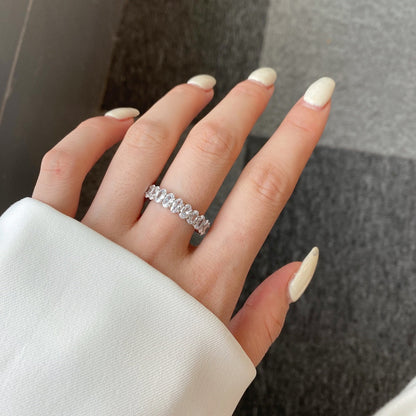[Solara Jewelry]Ornate Oval Cut Tennis Ring