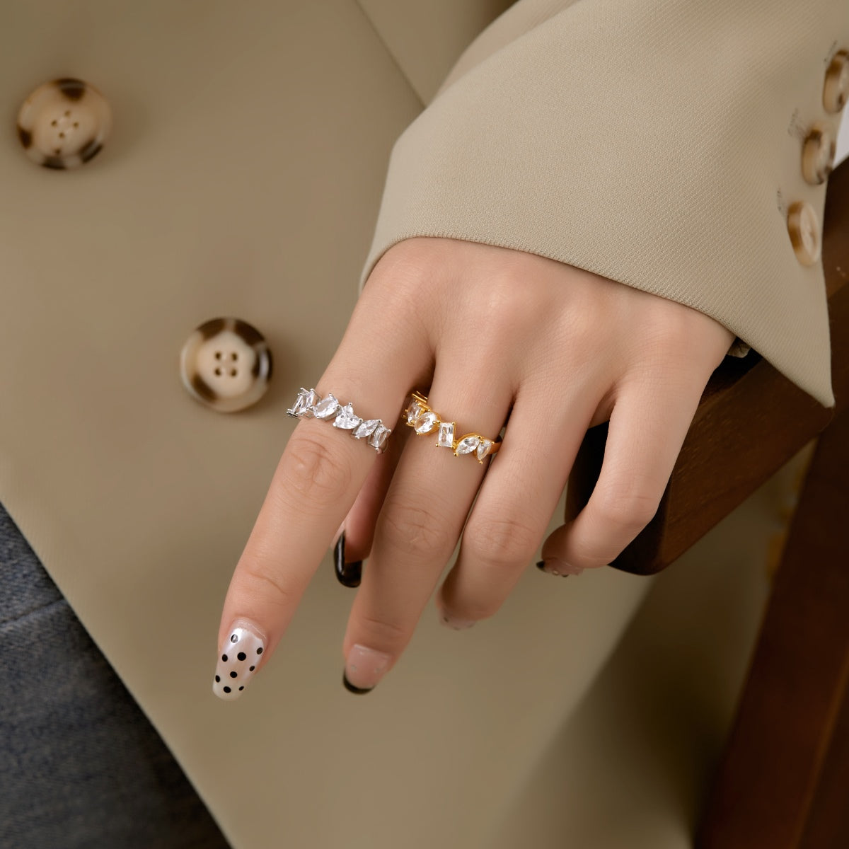 [Solara Jewelry]Delicate Multi Cut Ring