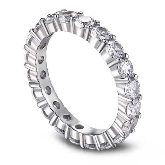 [Solara Jewelry]Sparkling Round Cut Tennis Ring