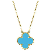 [Solara Jewelry]CLOVER 15MM VINTAGE TURQUOISE NECKLACE
