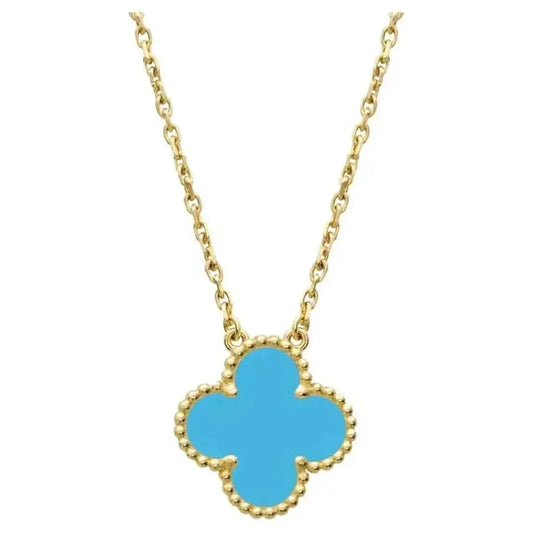 [Solara Jewelry]CLOVER 15MM VINTAGE TURQUOISE NECKLACE